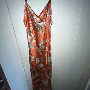 Orange floral dress